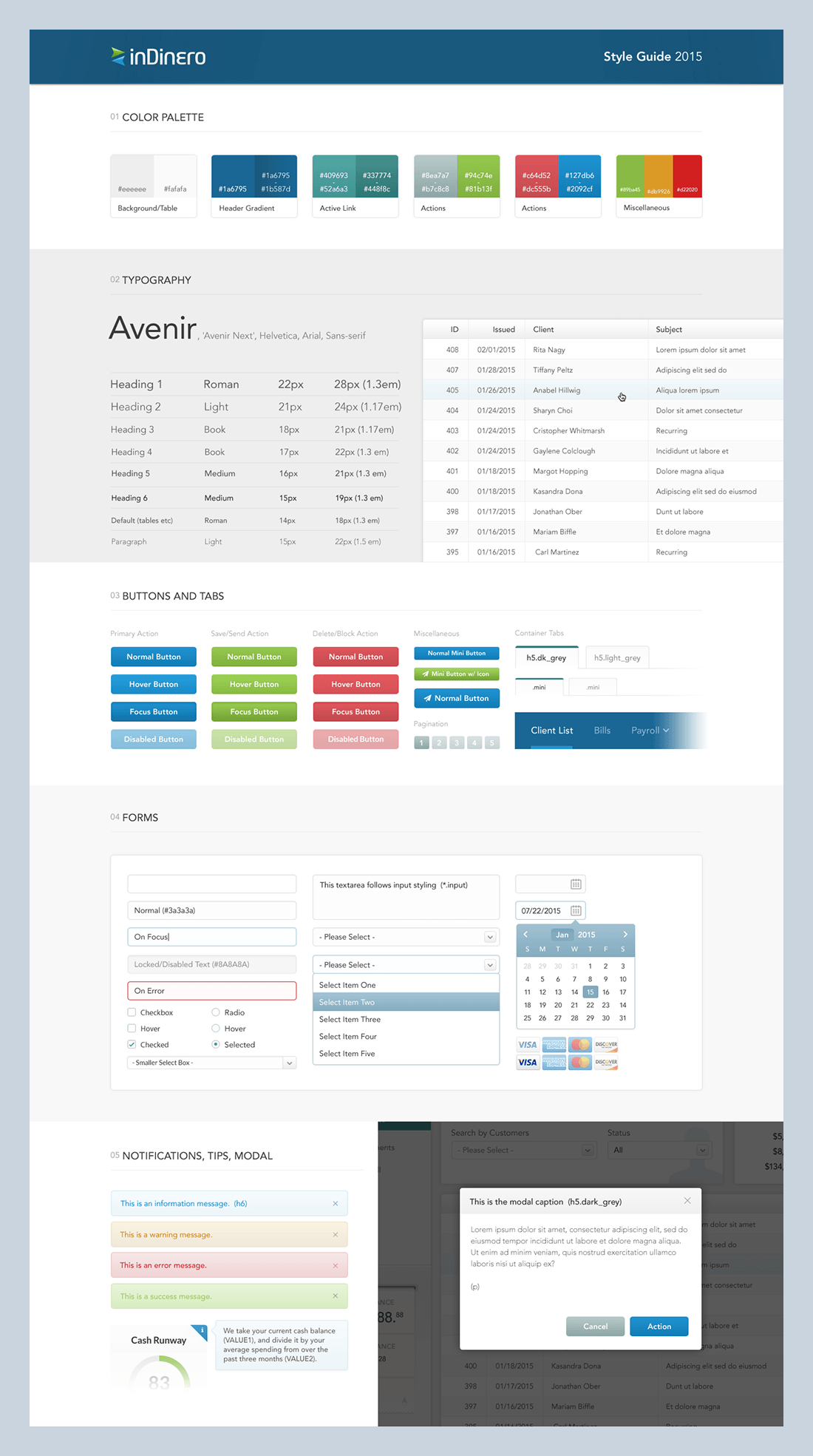 inDinero design system style guide