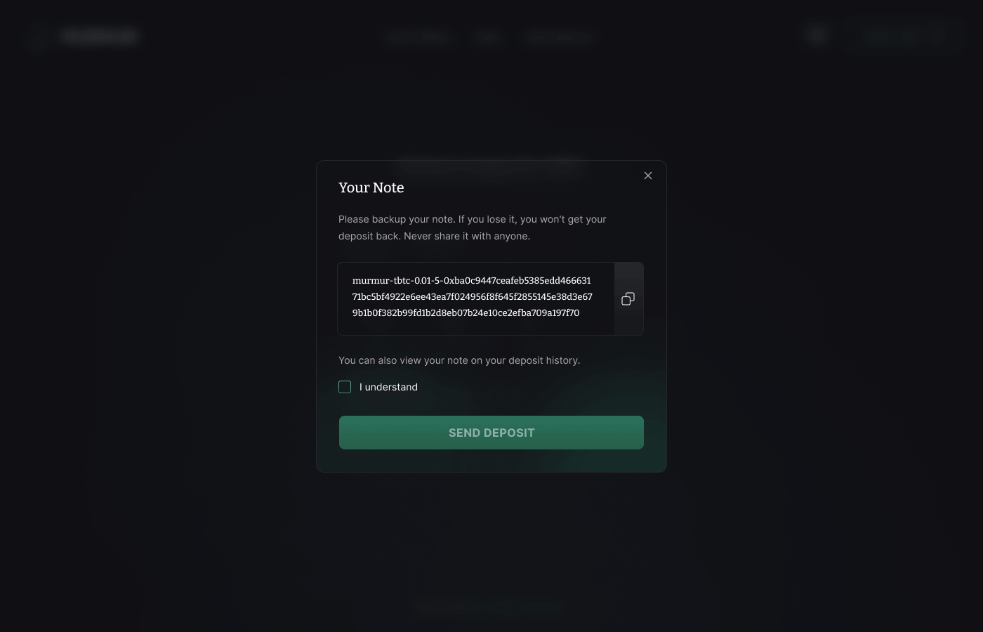Murmur note backup