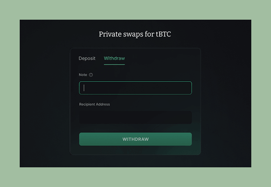 Murmur withdraw screen