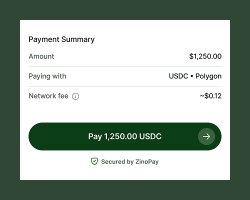 Payment summary and Pay button